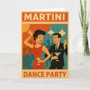 Cartão Festa de Dança Martini Meados do Século