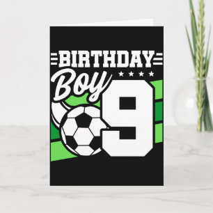 Cartão Festa de Futebol de 9 anos, 9º Aniversário do Meni