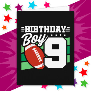Cartão Festa de Futebol de 9 anos Tema 9º Aniversário
