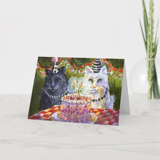 Cartão Festa de Gatos (Frente)