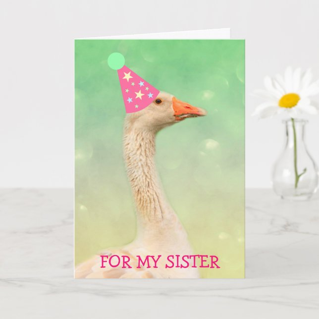 Cartão Festa de Glamor Goose "Pela Irmã" Aniversário (Planta pequena)