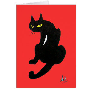 CARTÃO FESTA DE HALLOWEEN DO GATO PRETO