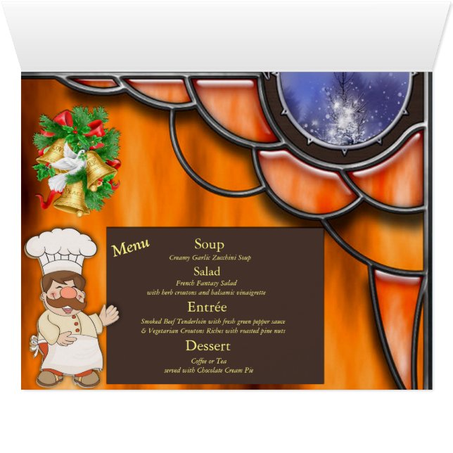 Cartão Festa de Janto de Natal (Interior horizontal (base))