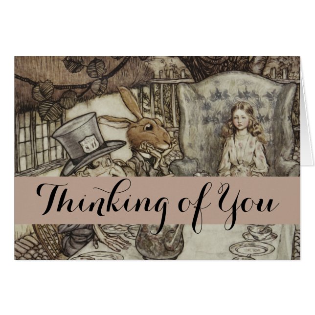 Cartão Festa de Ódio do Coelho de Alice Birthday (Frente Horizontal)