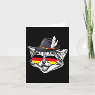 Cartão Festa de Orgulho Alemão de Bandeira Gato de Gato C