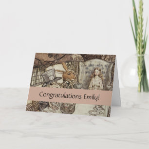 Cartão Festa do Coelho da Alice no Aniversário Não Aniver