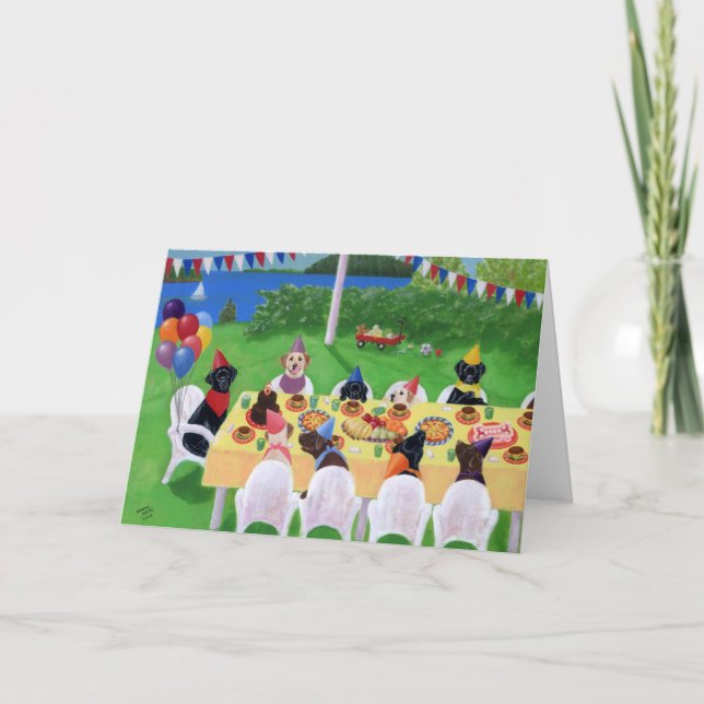 Cartão Festa do Labrador Pintura (Frente)