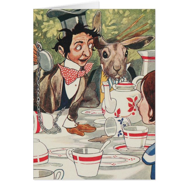 Cartão Festa do Tea Mad Hatters (Frente)