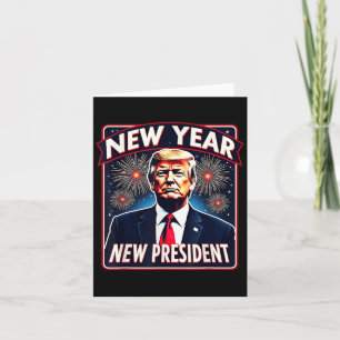 Cartão Festa Engraçada de Ano Novo de Trump 2025 Trump An