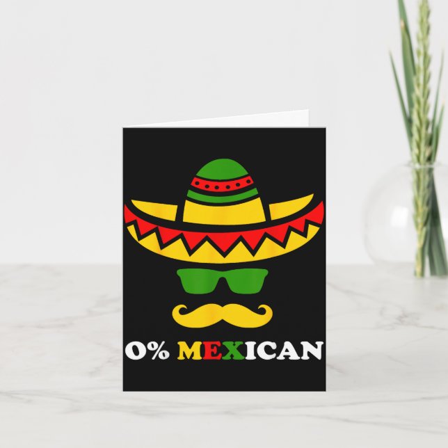 Cartão Festa engraçada do cinco de maio com zero por cent (Frente)