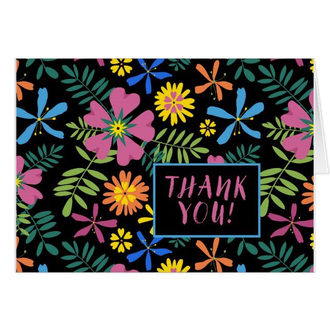 Cartão Festa floral (Frente horizontal)