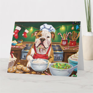 Cartão Festas de Natal com American Bulldog: Panificação 