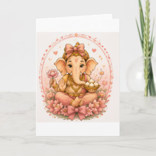Cartão Festival Cute Ganesha Ganesh Chaturthi