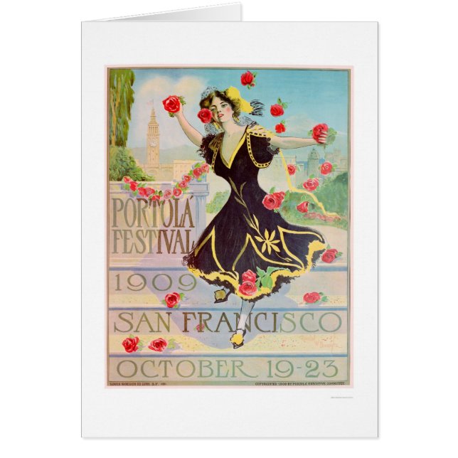 Cartão Festival de Portola em San Francisco 1909 (Frente)