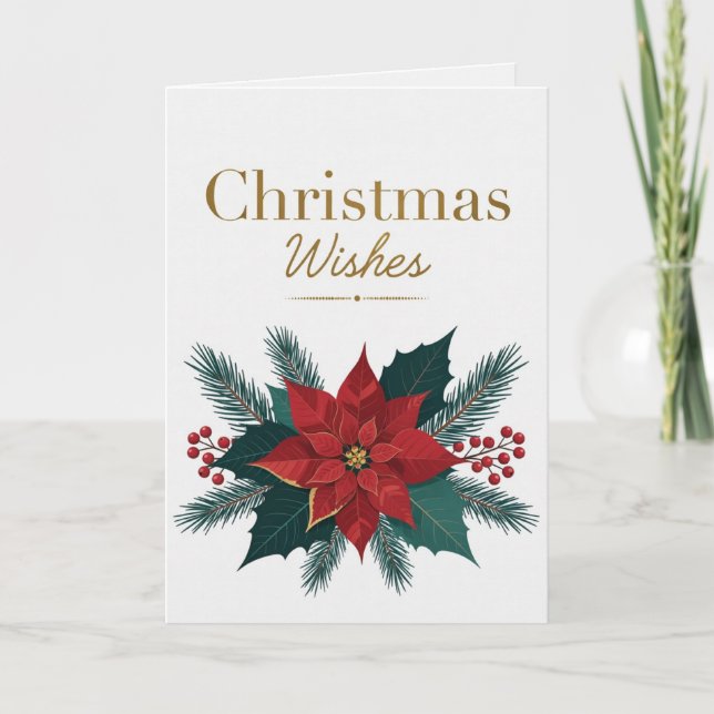 Cartão Festive Christmas Wishes Card for Holiday Season (Frente)