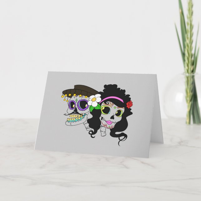 Cartão Festive Day of the Dead Art (Frente)