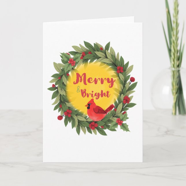 Cartão Festive Holiday Folded Greeting Card (Frente)