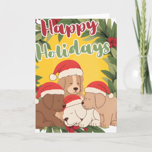 Cartão Festive Holiday Folded Greeting Card (Frente)