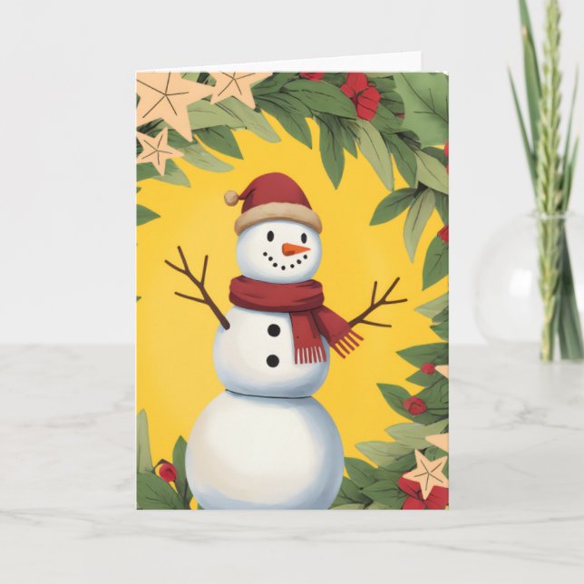 Cartão Festive Holiday Folded Greeting Card (Frente)