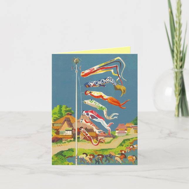 Cartão Festive Koinobori Carp Streamers Tango no Sekku (Frente)