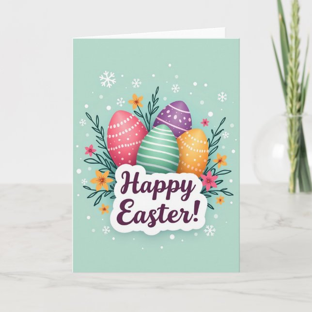 Cartão Festive Painted Shapes Greeting Card (Frente)