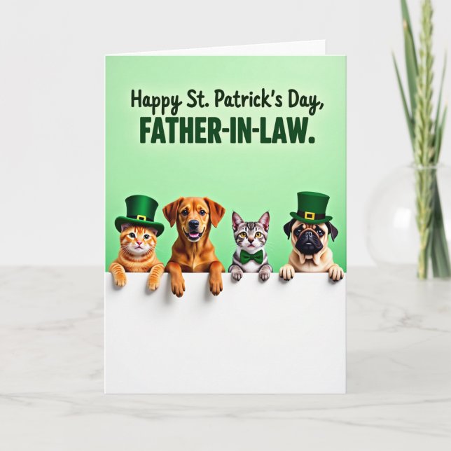 Cartão Festive Pets Family St Patricks Card (Frente)
