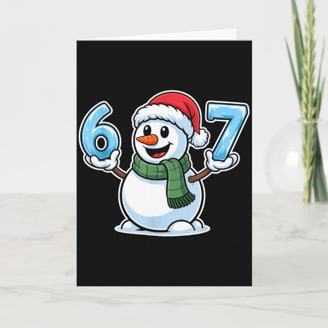 Cartão Festive Snowman Christmas Winter Cheer 67 Number  (Frente)