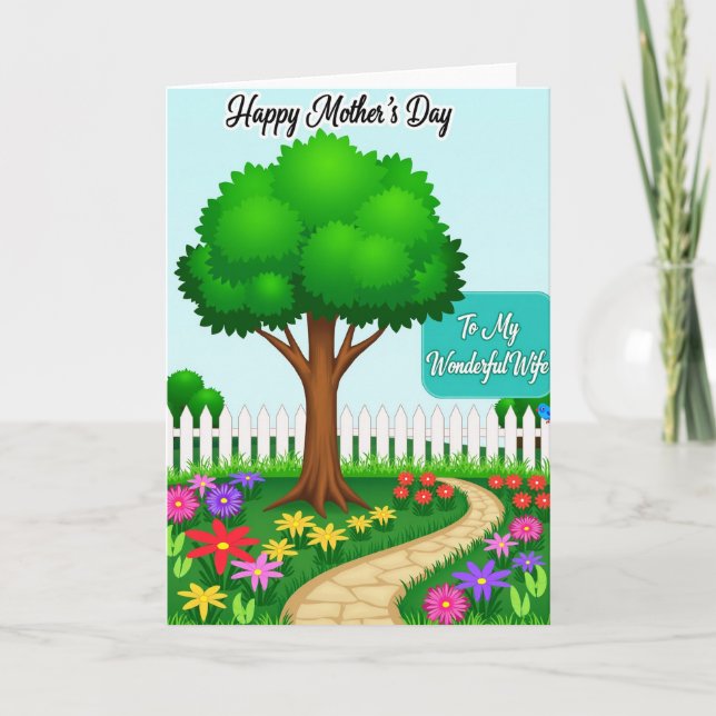 Cartão Festive Tree Mothers Day Card (Frente)