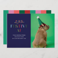 Cartão Festivo AF Funny Pet Photo Holiday