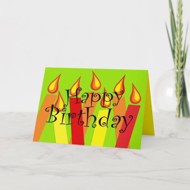 Cartão Festivo Candles Fiesta Happy Birthday Card (Frente)