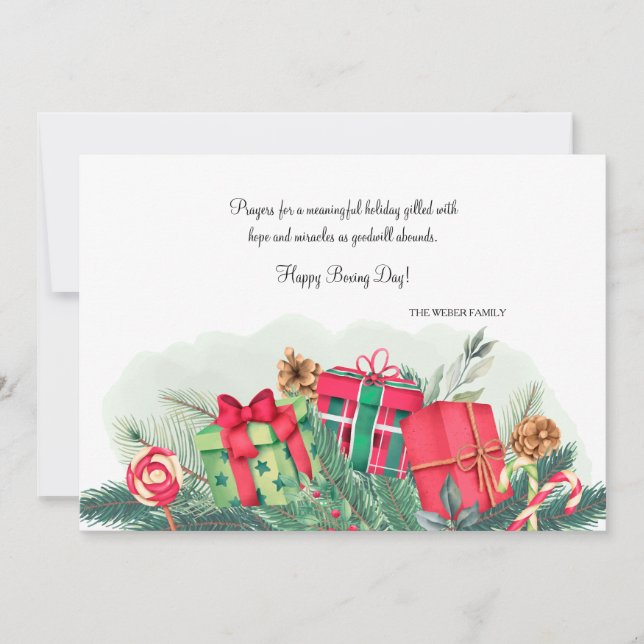 Cartão Festivo De Férias Para Boxas (Frente)