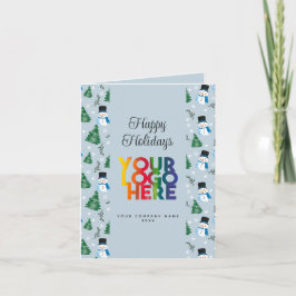 Cartão Festivo Férias Corporativas Logotipo de Natal