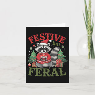 Cartão Festivo, Mas Feral Raccoon Papais noeis de animais