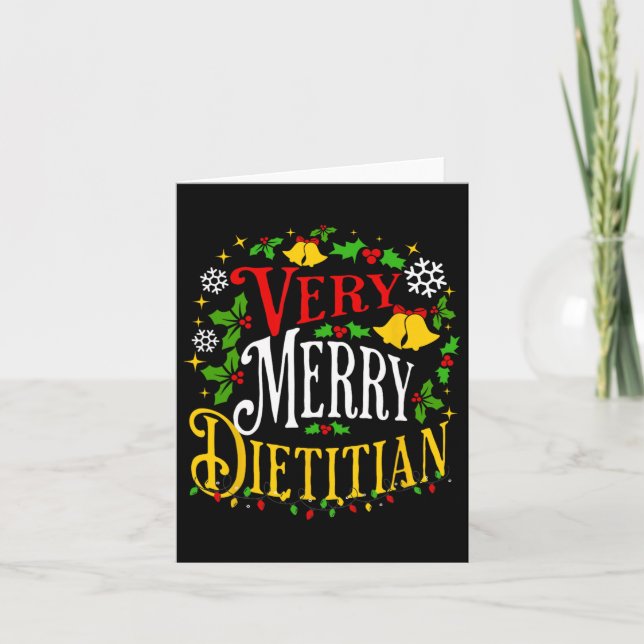 Cartão Festivo Muito Feliz Comida natalícia Dietitiana (Frente)