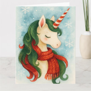 Cartão Festivo Unicorn Natal