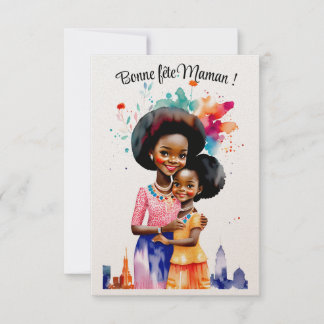 Cartão Fête des mères - Coll. Afro Aquarelles
