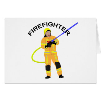 Cartão Feuerwehrmann in sandfarbener Einsatzkleidung