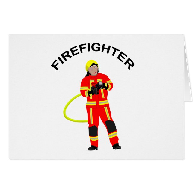 Cartão Feuerwehrmann no quarto Einsatzkleidung (Frente Horizontal)