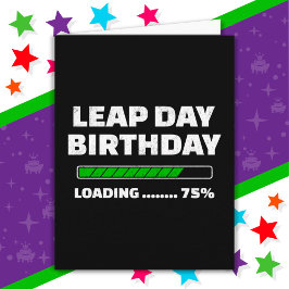 Cartão Fev 29 Ano Leap Aniversário 75% Dia do Leap de Car