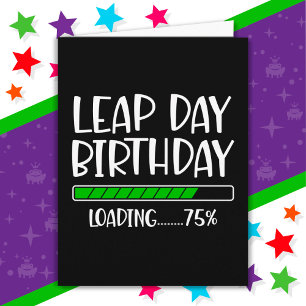 Cartão Fev 29 Dia de Leap Aniversário 75% Ano de Carregam