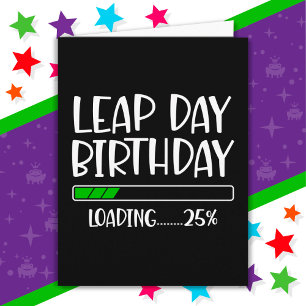 Cartão Fev 29 Dia do Leap Aniversário 25% Ano do Leap de 