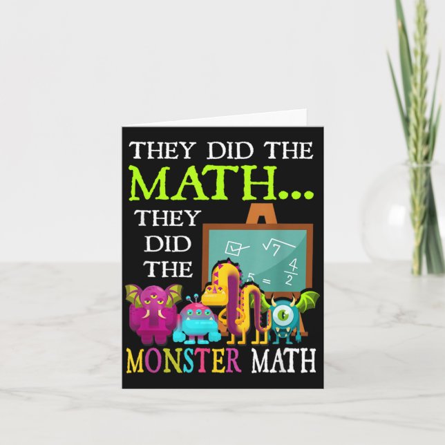 Cartão Fez A Matemática Fez A Matemática Monstruosa Dia D (Frente)