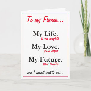 Cartão Fiance birthday card. love. wife card