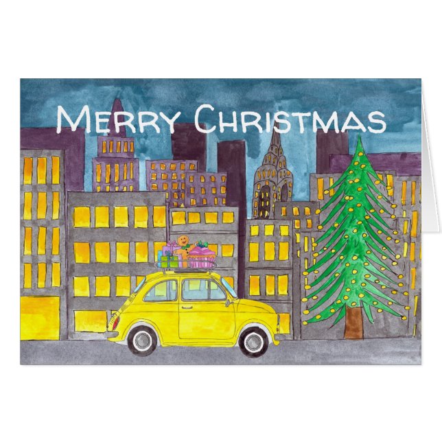 Cartão Fiat 500 na Cidade Personalizável (Frente Horizontal)