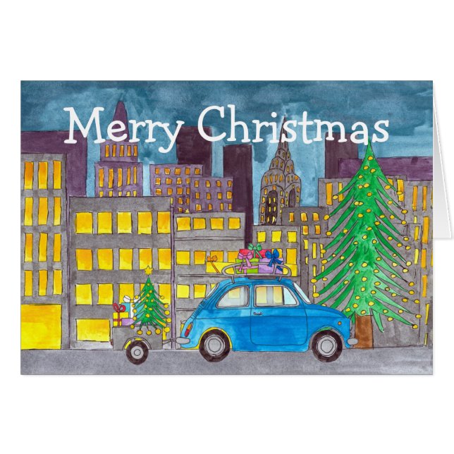 Cartão Fiat 500 na Cidade Personalizável (Frente Horizontal)