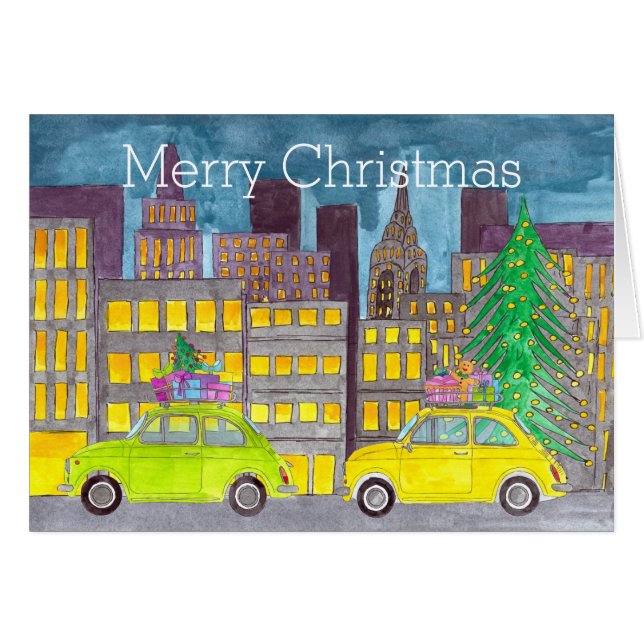 Cartão Fiat 500 na Cidade Personalizável (Frente Horizontal)