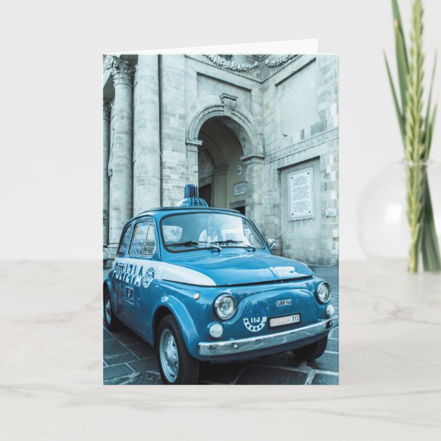 Cartão Fiat 500 Police car in Italy (Frente)