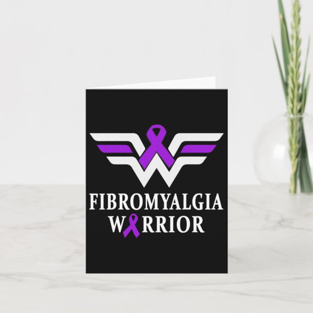 Cartão Fibromialgia Sensibilização Guerreira Suporte Roxo (Frente)