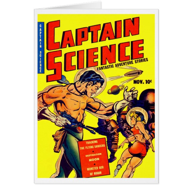 Cartão Ficção científica do vintage do guerreiro do (Frente)