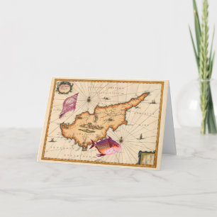 Cartão Ficha de aniversário feliz do mapa náutico do sécu